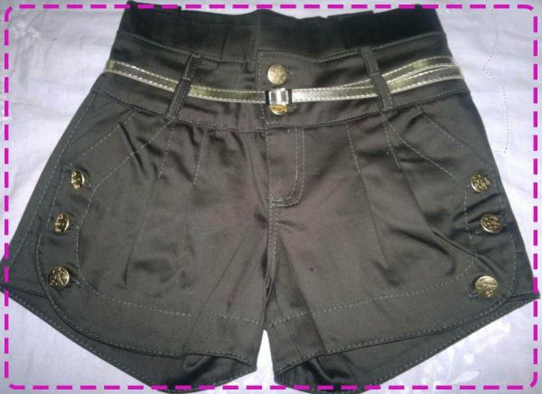 Shorts com cinto cintura alta