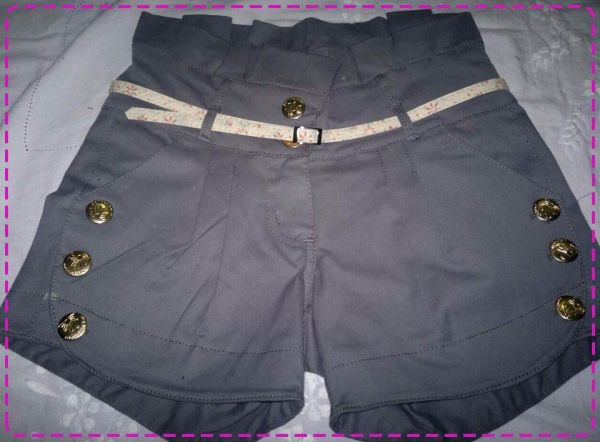 Shorts com cinto cintura alta
