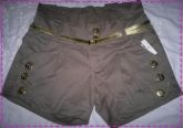 Shorts com cinto cintura alta